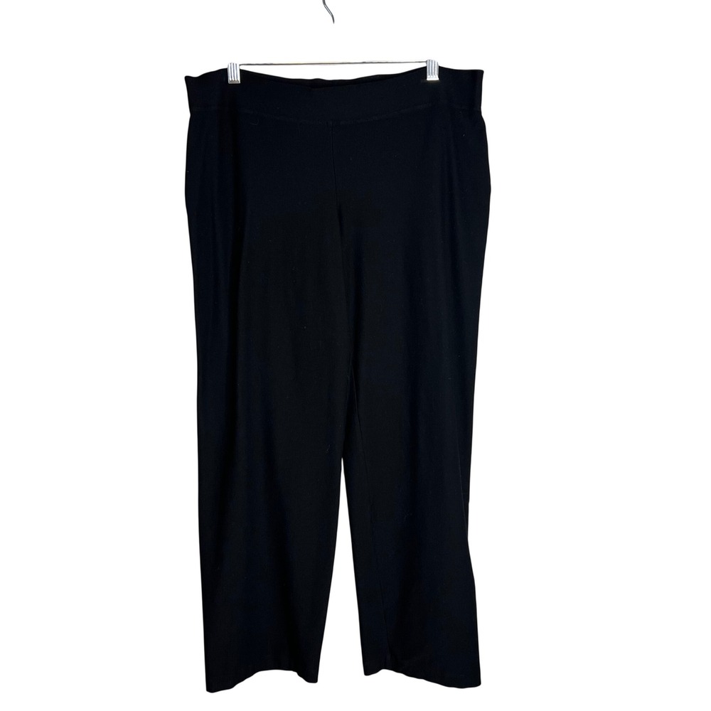 Eileen Fisher Wide Leg Crop Pant Size PL Washable Crepe Pull On‎ Travel Relaxed
